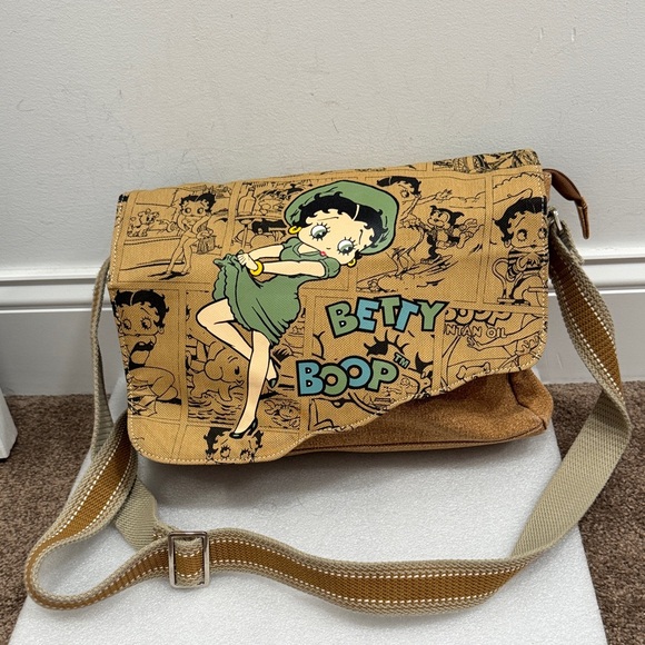 Betty Boop Handbags - Betty Boop comic strip 2004 messenger style canvas crossbody bag
